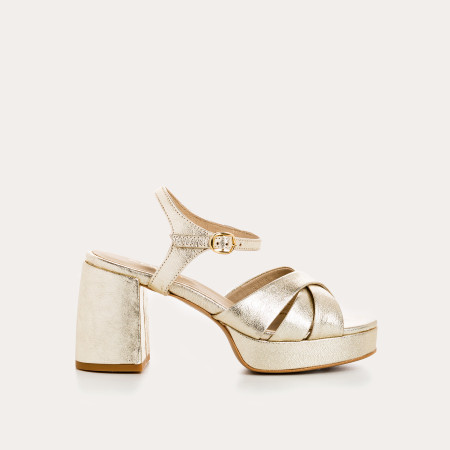 Sandales Plateformes Femme Eclat Cuir Métallisé - PADGE | Reqins