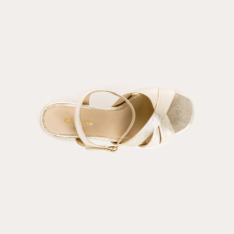 Sandales Plateformes Femme Eclat Cuir Métallisé - PADGE | Reqins