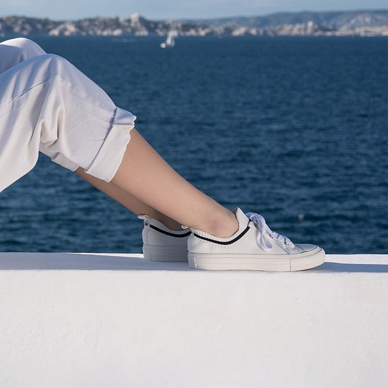 Sneakers for fabric two-tone woman