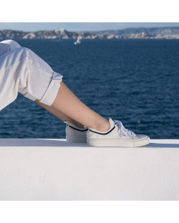 Baskets pour femme bicolore en tissu