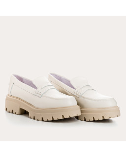 Chunky moccasins in grained leather