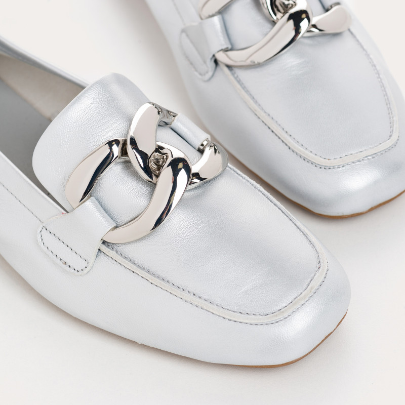Mocassin Bijou Femme Cuir Nacré - HASTER | Reqins