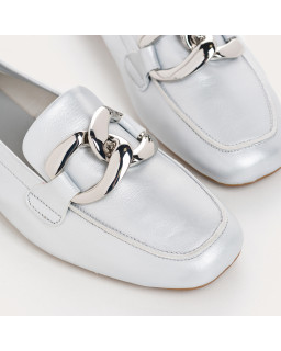 Mocassin Bijou Femme Cuir Nacré - HASTER | Reqins