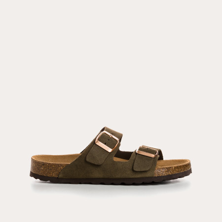 Sandales à brides NUBIA - chaussures anatomiques cuir velours femme | REQINS