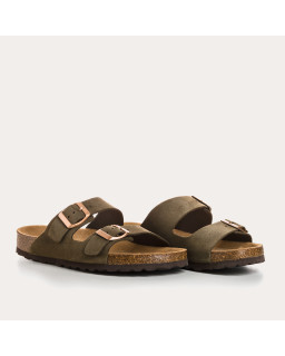 Nubia flange sandals - Anatomical shoes Velvet leather woman | Reqins