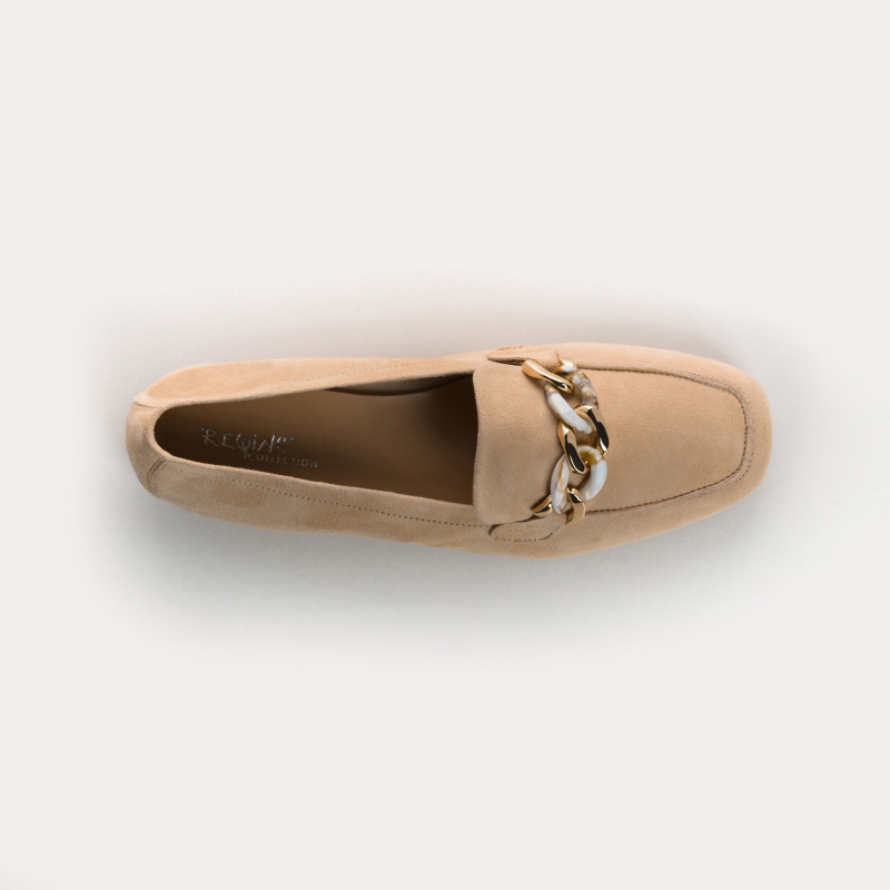 Mocassins Bijou Femme Cuir Velours - HOREL | Reqins