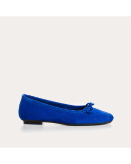 Flat ballerinas with velvet leather knot with tip reinforcement