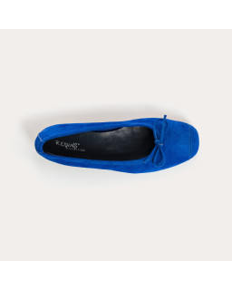 Flat ballerinas with velvet leather knot with tip reinforcement