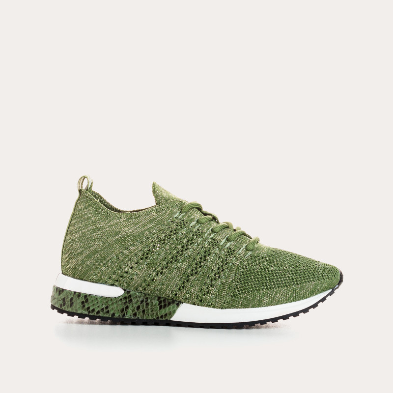 Baskets à lacets en lycra irisé pour femme