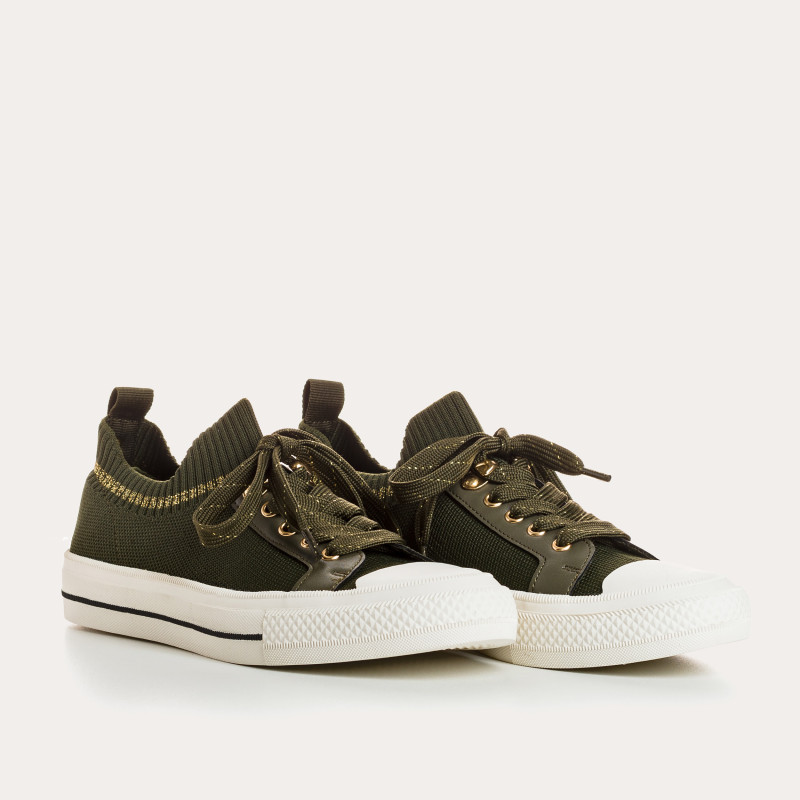 Baskets pour femme bicolore en tissu