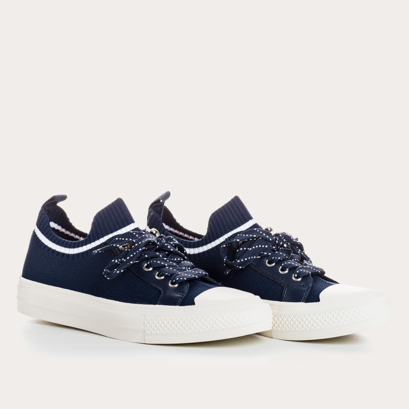 Baskets pour femme bicolore en tissu