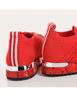 Baskets pour femme à lacets en lycra kaki