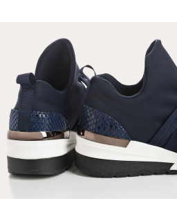 Baskets "slip-on" à lacets en lycra pour femme