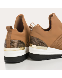 Baskets "slip-on" à lacets en lycra pour femme