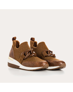 Women's Sneakers in Elastic Fabric Lady with Jewelry Accessories