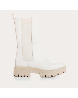 Boots en cuir grainé avec élastiques et semelle crantée épaisse