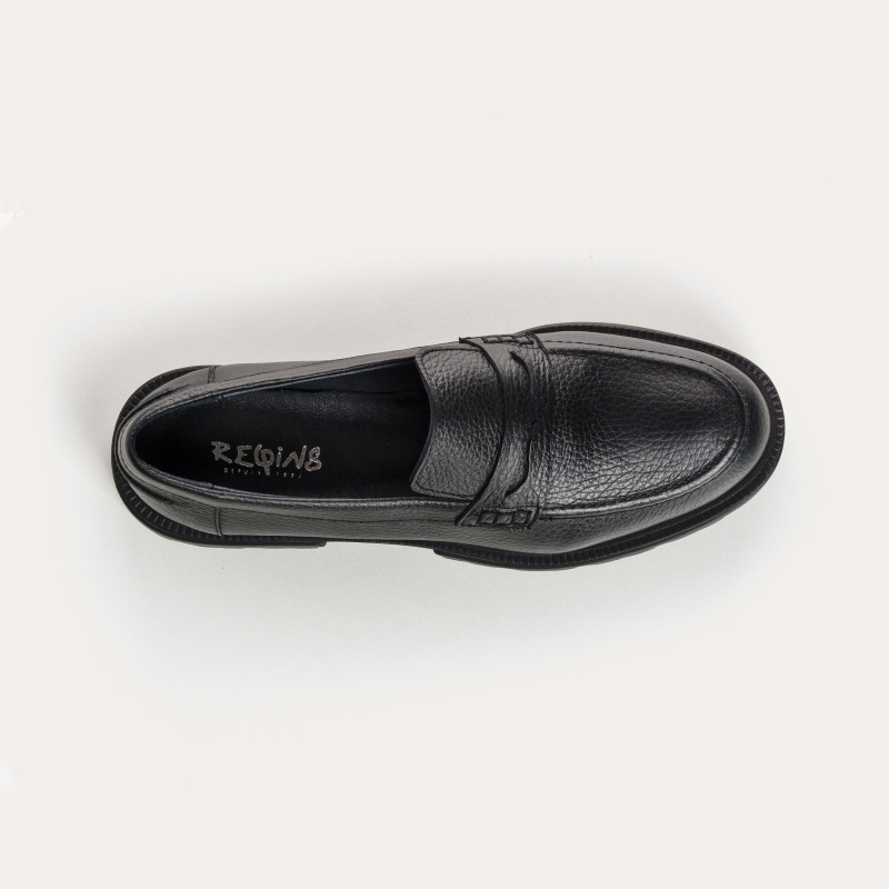 Mocassins chunky en cuir grainé