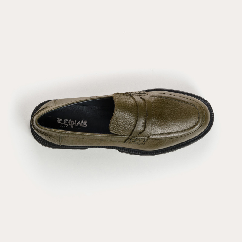 Mocassins chunky en cuir grainé