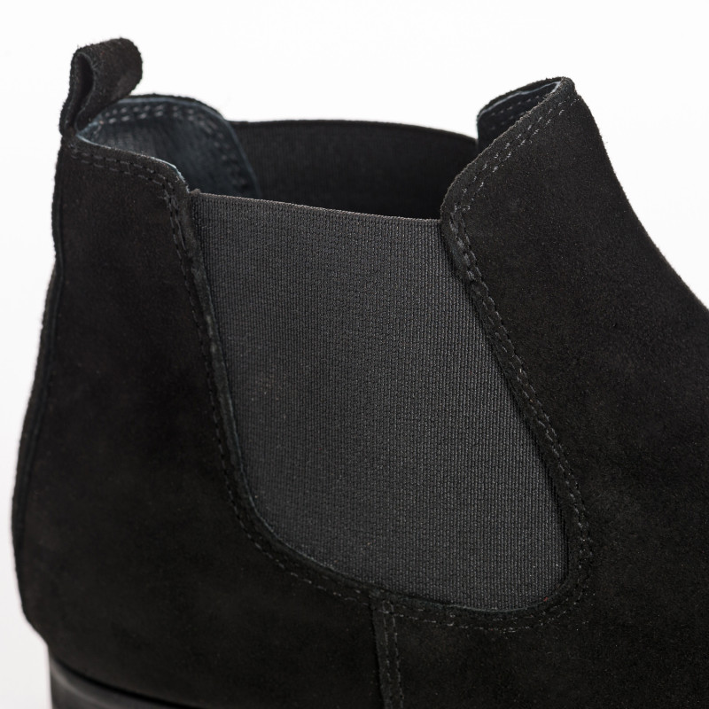 Chelsea boots flat velvet leather with elastic