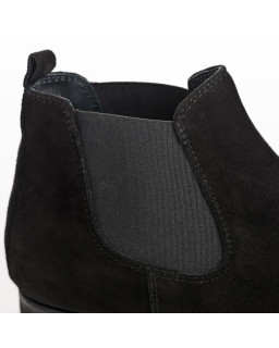 Bottines Chelsea plates en cuir velours avec élastiques