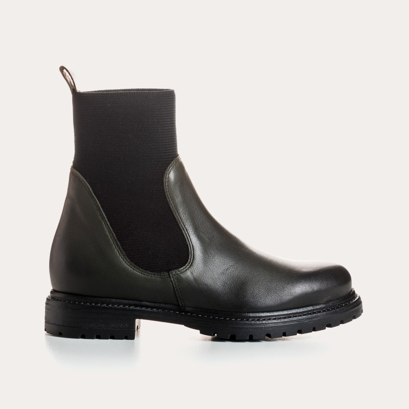 Boots Chelsea plates en cuir avec élastiques