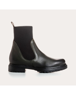 Boots Chelsea plates en cuir avec élastiques