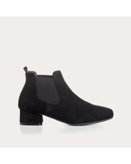 Bottines Chelsea en cuir velours avec élastiques