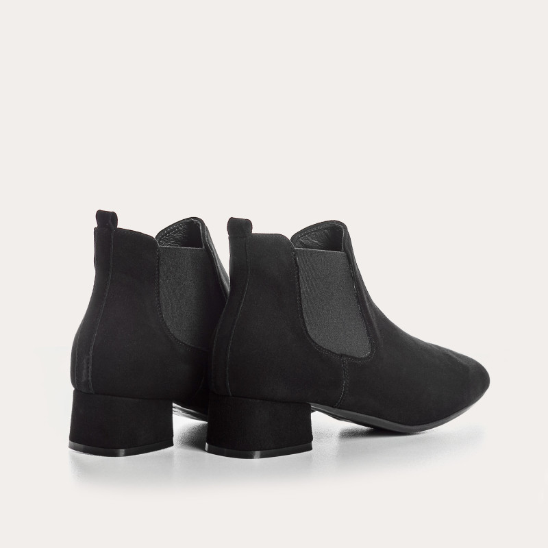 Bottines Chelsea en cuir velours avec élastiques