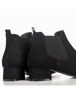 Bottines Chelsea en cuir velours avec élastiques
