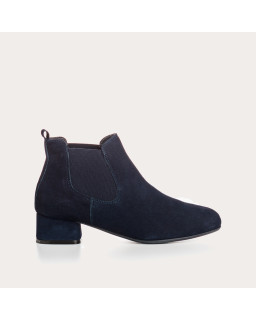 Bottines Chelsea en cuir velours avec élastiques