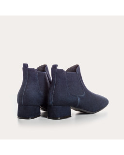 Bottines Chelsea en cuir velours avec élastiques