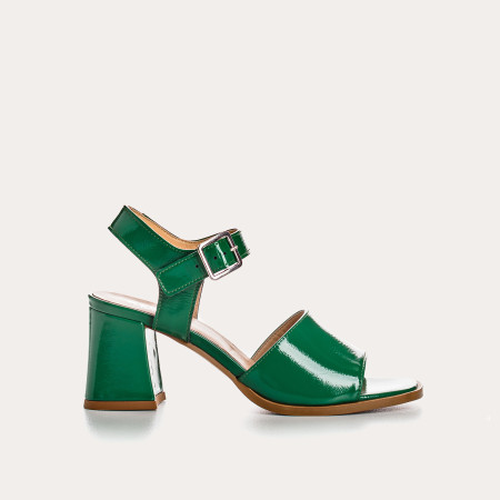 London Sandals - Woman Varnished Leather Heel Shoes | Reqins