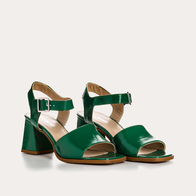 Sandales LONDON - chaussures à talons cuir vernis femme | REQINS