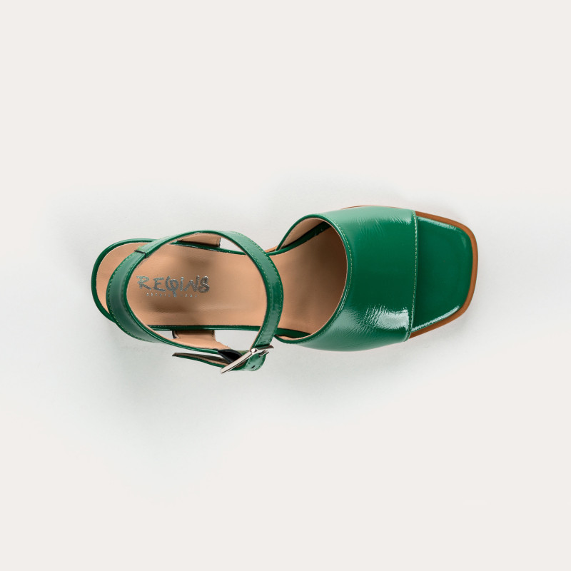 London Sandals - Woman Varnished Leather Heel Shoes | Reqins