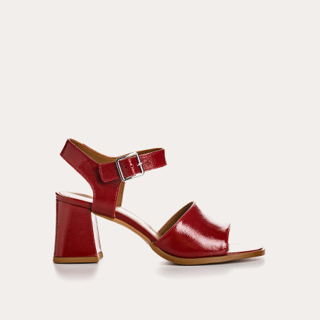 London Sandals - Woman Varnished Leather Heel Shoes | Reqins