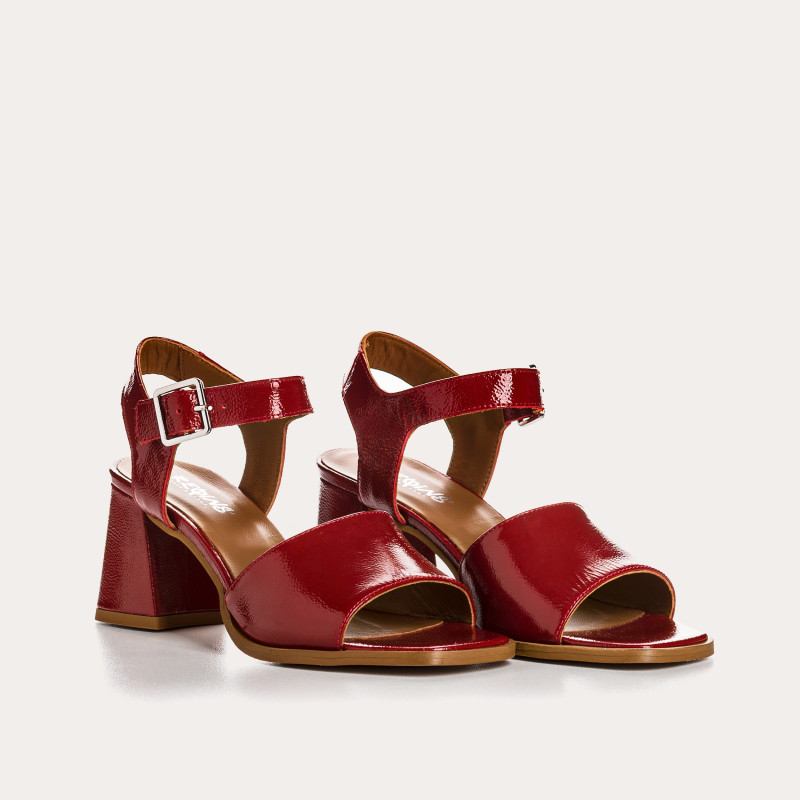 Sandales LONDON - chaussures à talons cuir vernis femme | REQINS
