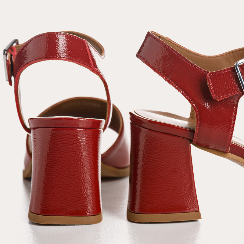 Sandales LONDON - chaussures à talons cuir vernis femme | REQINS