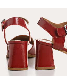 London Sandals - Woman Varnished Leather Heel Shoes | Reqins