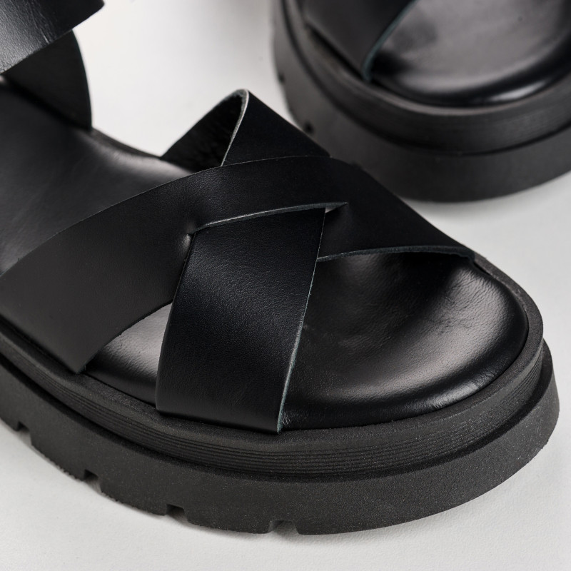 Sandales LOUISA - chaussures femme semelle chunky cuir | REQINS