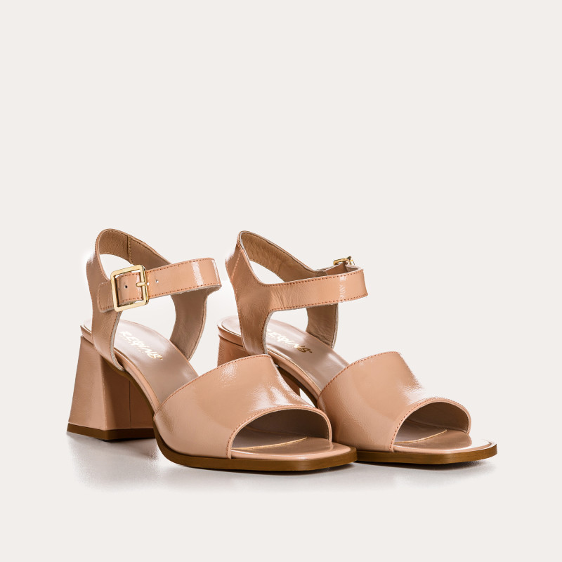 Sandales LONDON - chaussures à talons cuir vernis femme | REQINS