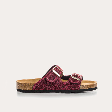 Sandales à brides NUBIA - chaussures anatomiques cuir lurex femme | REQINS