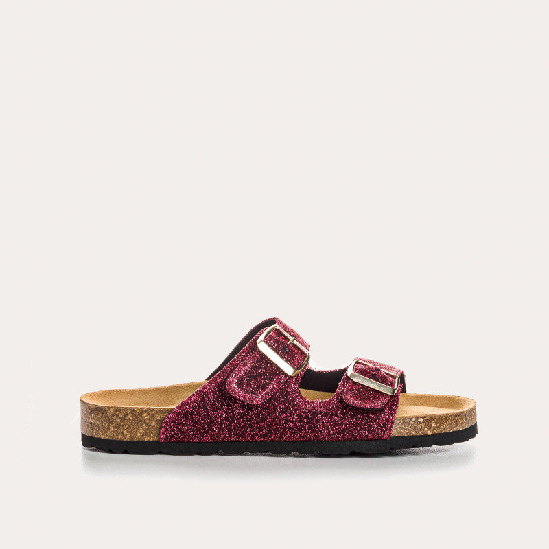 Sandales à brides NUBIA - chaussures anatomiques cuir lurex femme | REQINS