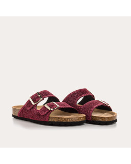 Sandales à brides NUBIA - chaussures anatomiques cuir lurex femme | REQINS