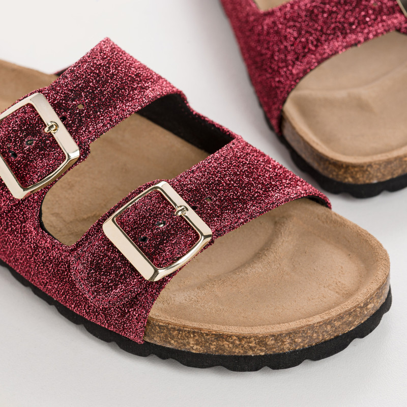 Sandales à brides NUBIA - chaussures anatomiques cuir lurex femme | REQINS