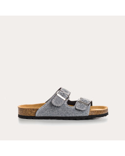 Sandales à brides NUBIA - chaussures anatomiques cuir lurex femme | REQINS