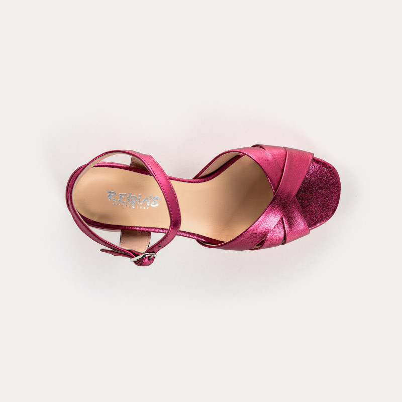 Women's Platform Sandals Metallic Leather Eclat - Padge | Reqins