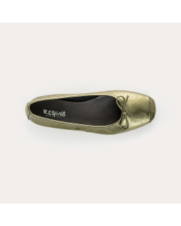 Iridescent Metal Leather Flat Ballerinas