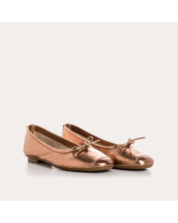 Iridescent Metal Leather Flat Ballerinas