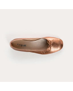 Iridescent Metal Leather Flat Ballerinas
