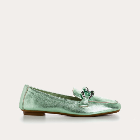 Moccasins Woman Leather Metallic - Hartaga | Reqins